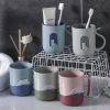 L59-582 Simple Brushing Cup, Washbasin Cup, Children's couple Mouthwash Cup, Plastic toothbrush Set, Creative Tooth cylinder Item Picture
